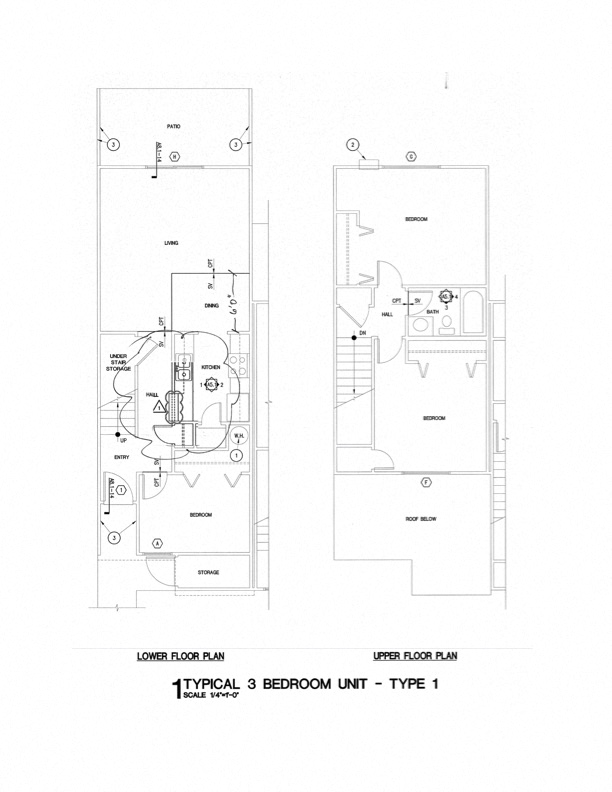 Floor plan for 3 beds, 1 bath